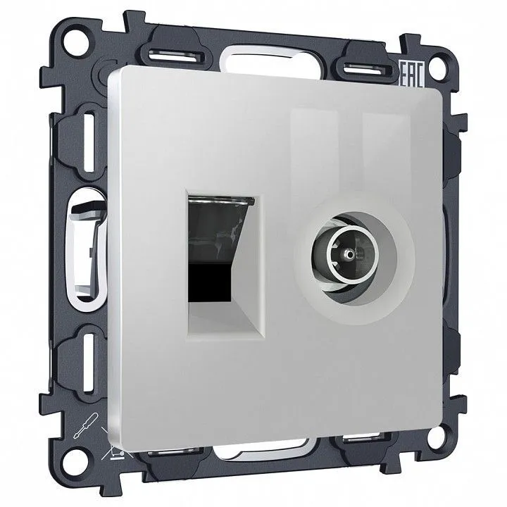 ТВ-розетка и розетка Ethernet RJ-45 без рамки Ambrella Volt ALFA MA412510