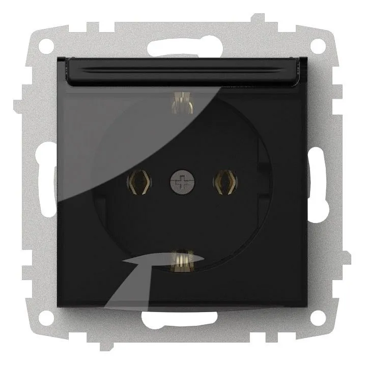 Розетка с заземлением с крышкой, без рамки Elbi Eleсtriс Zena Vega 609-014800-218