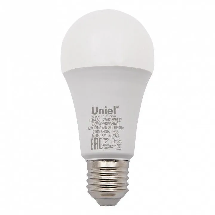 Лампа светодиодная с управлением через Wi-Fi Uniel  E27 12Вт 2700 - 6500K UL-00011654