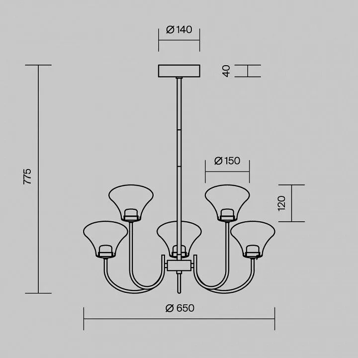 Люстра на штанге Maytoni Династия MOD402PL-L20BS3K