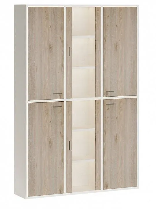 Шкаф-витрина Merdes Домино СУ(ш3в2)+4ФГ+2ФС БЕН белый/нельсон Шкаф-витрина Merdes Домино СУ(ш3в2)+4ФГ+2ФС БЕН белый/нельсон