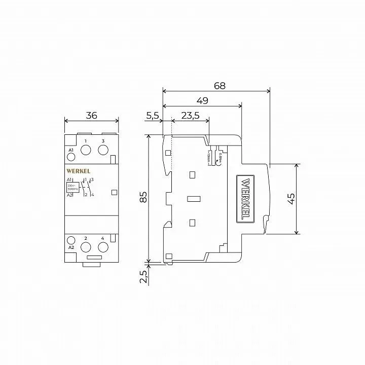 Контактор двухмодульный Werkel  W942M63O