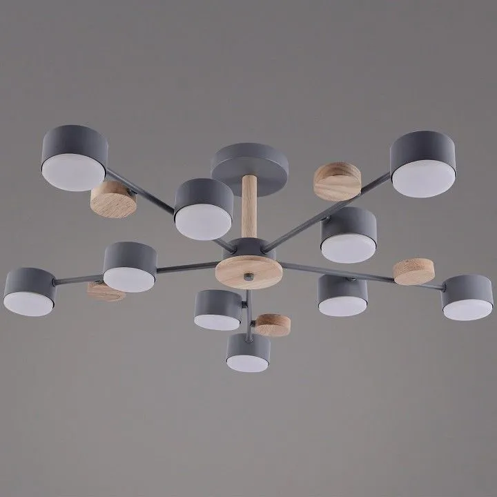 Люстра на штанге Reluce  03758-0.3-10 GREY+WOOD GX53