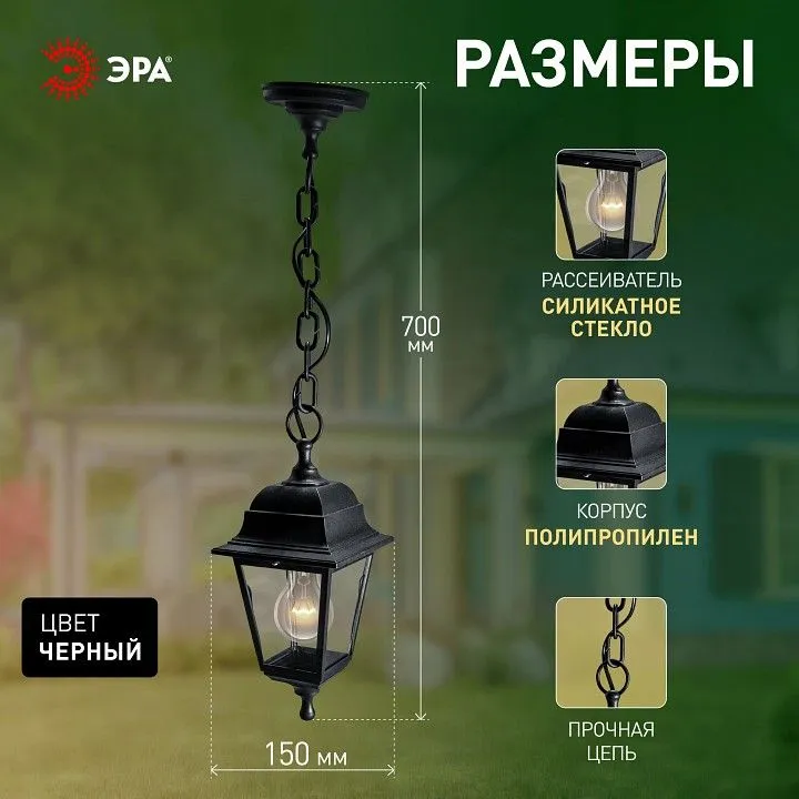 Подвесной светильник Эра  НСУ 04-60-001 черный