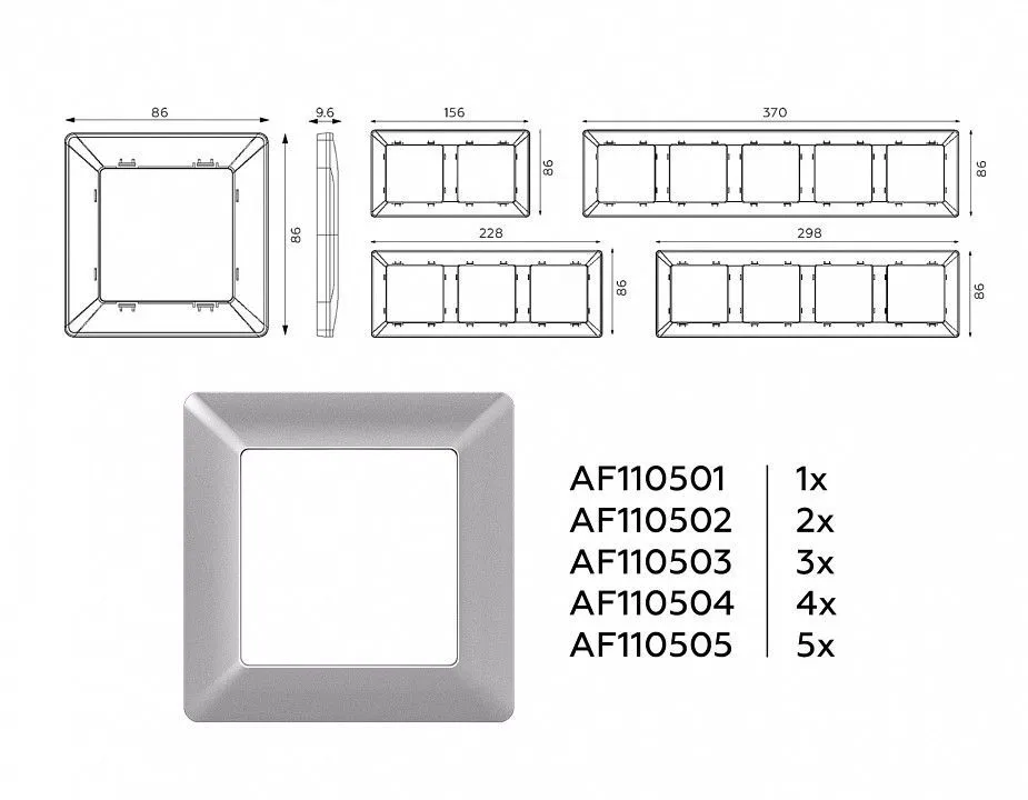 Рамка на 4 поста Ambrella Volt ALFA AF110504