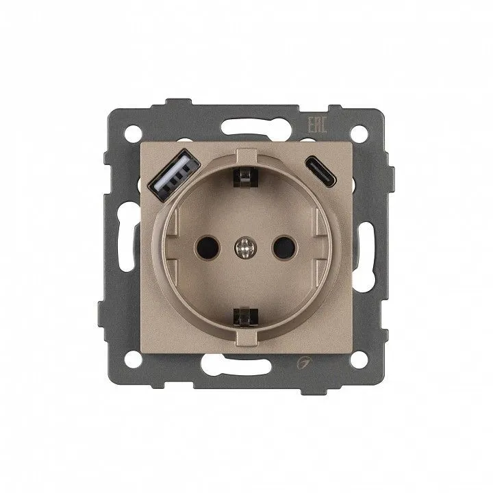 Розетка с заземлением и 2хUSB type A и C, без рамки Arlight SCT 049832