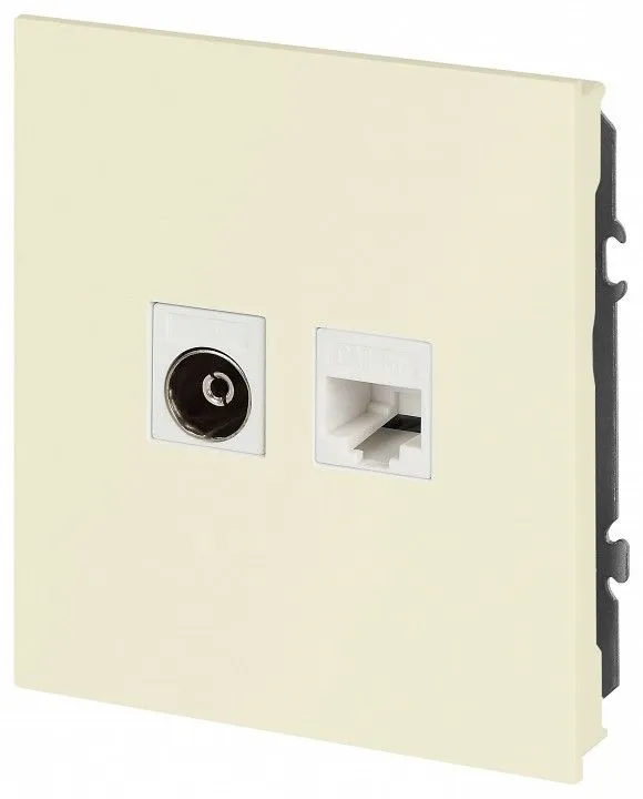 ТВ-розетка и розетка Ethernet RJ-45 без рамки Эра Arktik Б0070495