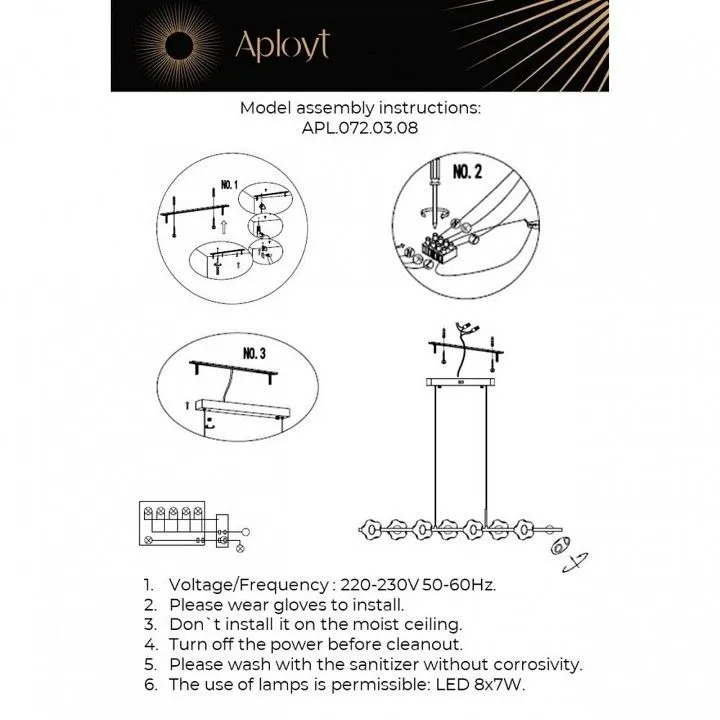 Подвесной светильник Aployt Klarissa APL.072.03.08