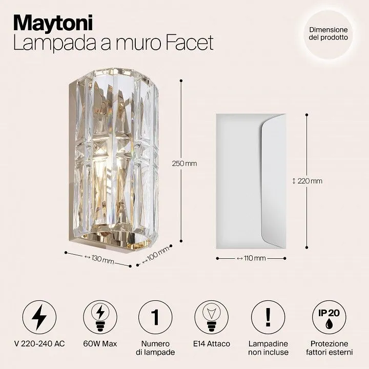 Бра Maytoni Грань MOD094WL-01G