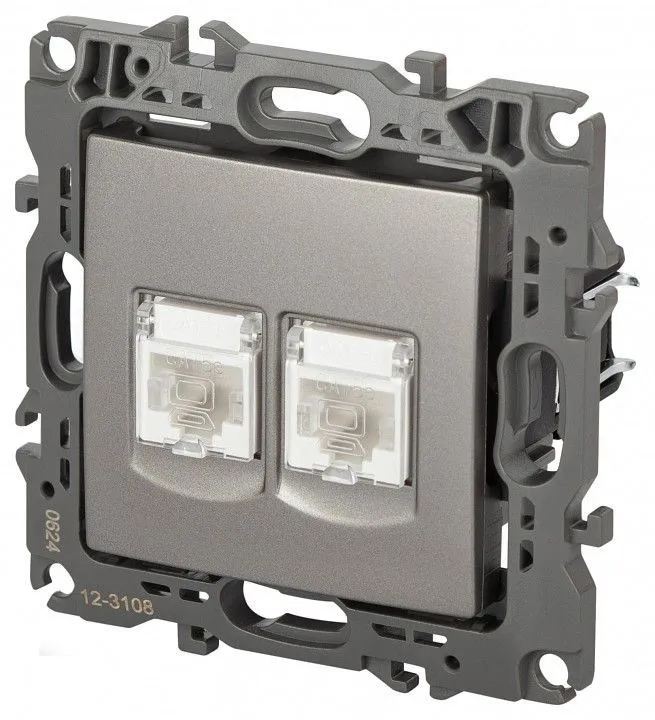 Розетка двойная Ethernet RJ-45 без рамки Эра Эра 12 12-3108-16