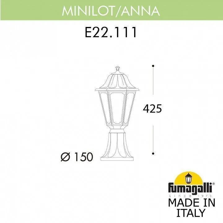 Наземный низкий светильник Fumagalli ANNA E22.111.000.AXE27