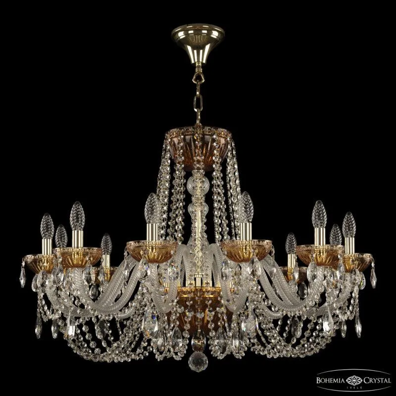 Подвесная люстра Bohemia Ivele Crystal 5402 5402/12/300 G Amber/M-1G