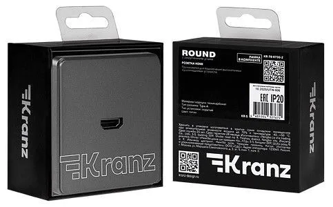 Розетка HDMI без рамки Kranz ROUND KR-78-0730-2