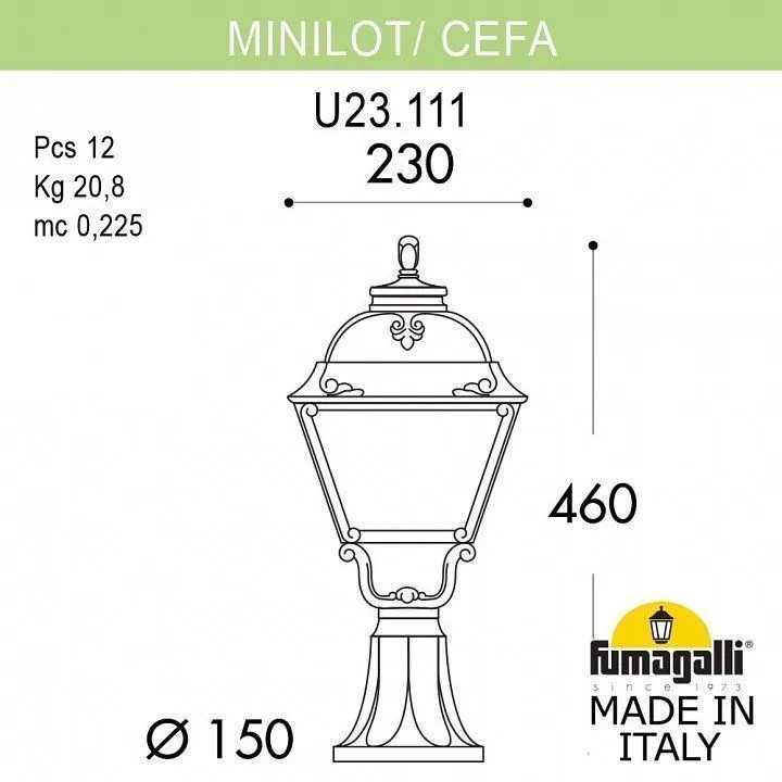 Наземный низкий светильник Fumagalli CEFA U23.111.000.VXE27