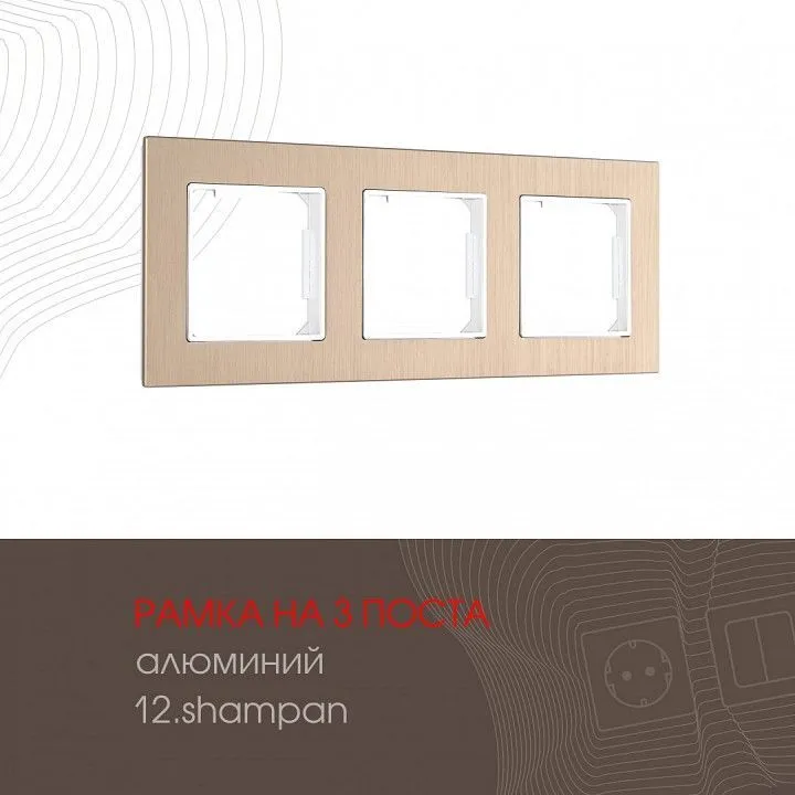 Рамка на 3 поста Arte Milano am-503.12 503.12-3.shampan