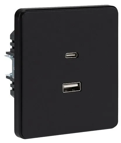 Розетка 2хUSB type A и C без рамки Kranz ROUND KR-78-0734-3