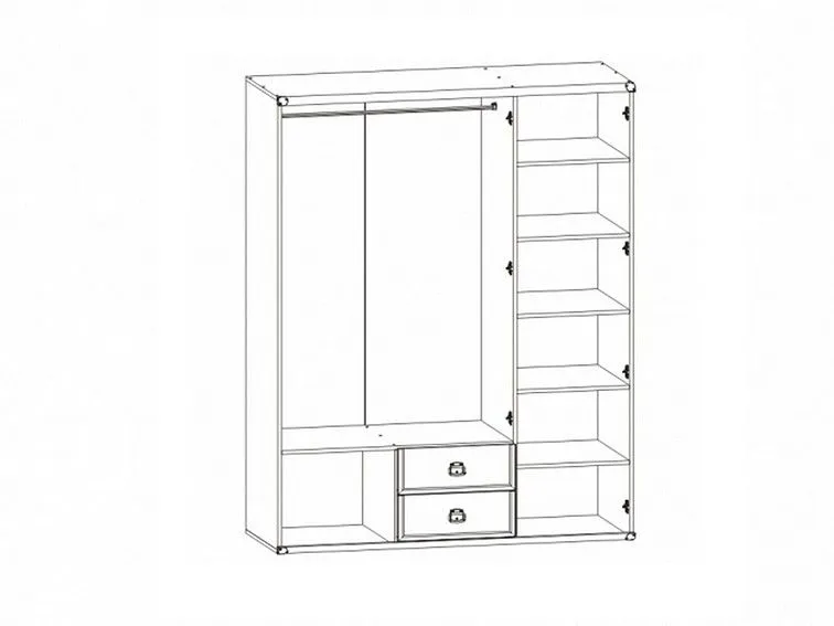 Шкаф платяной Индиана JSZF 3d2s