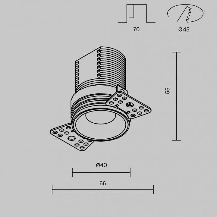 Встраиваемый светильник Maytoni Technical Мини DL059-7W3K-TRS-B