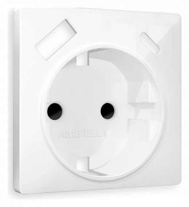 Накладка для розетки с заземлением и со шторками и 2хUSB type A и C Ambrella Volt ALFA AP1100