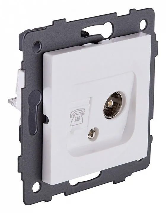 Розетка двойная RJ-11 и Ethernet RJ-45, без рамки Kollinger  REA-013WM