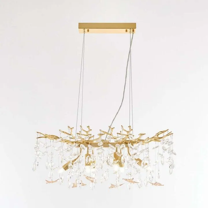 Подвесная люстра Arte Milano Веточка 230210.700.6.E14.D2 GD BUT-Amber