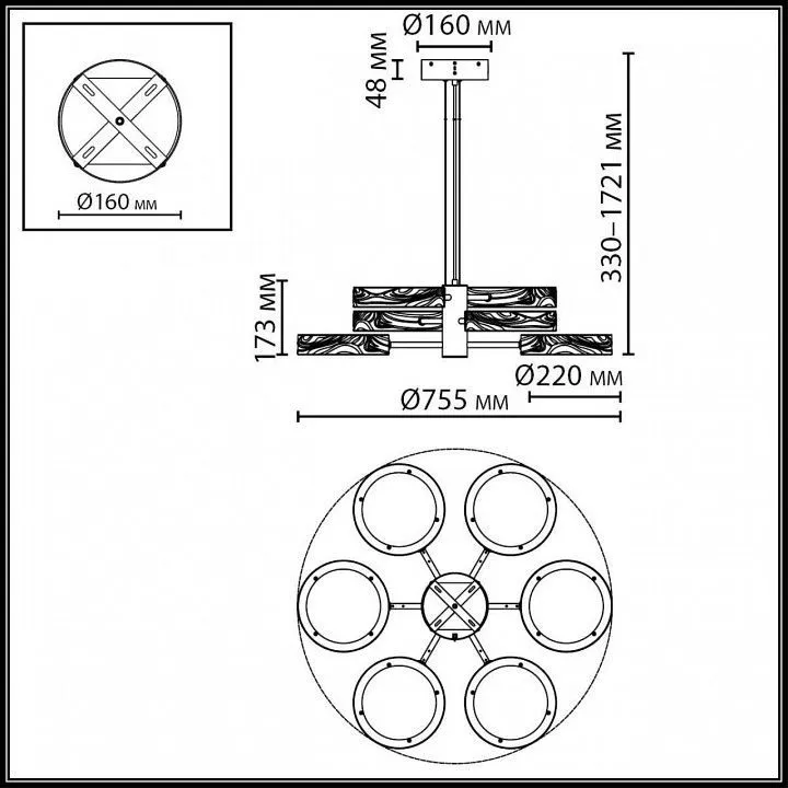 Подвесная люстра Odeon Light Riviera 5450/99L