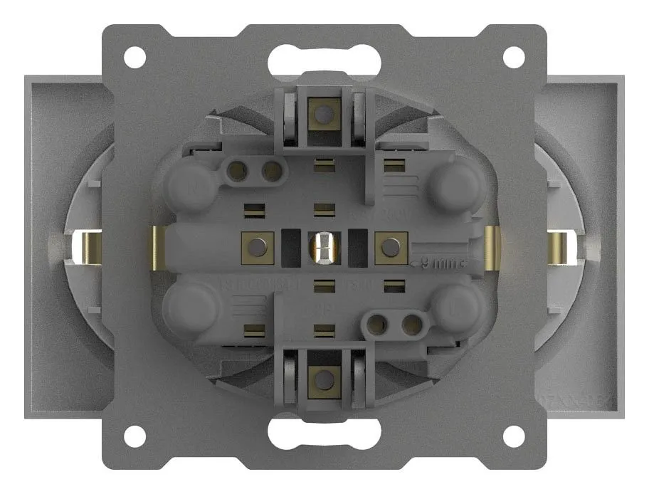 Розетка двойная с заземлением, без рамки Elbi Eleсtriс Zena Vega 609-015600-907