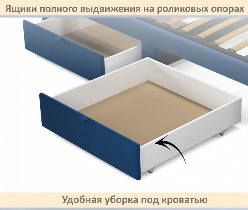 Кровать односпальная Milena 900 с ящиками