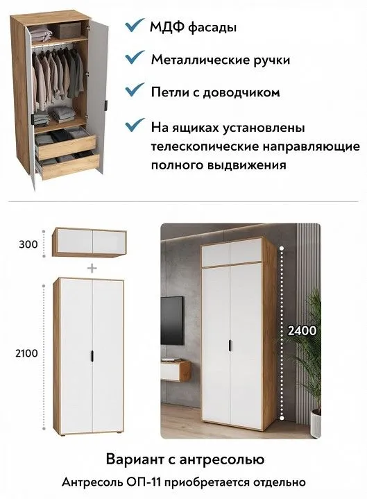 Шкаф платяной Оптима ОП-14