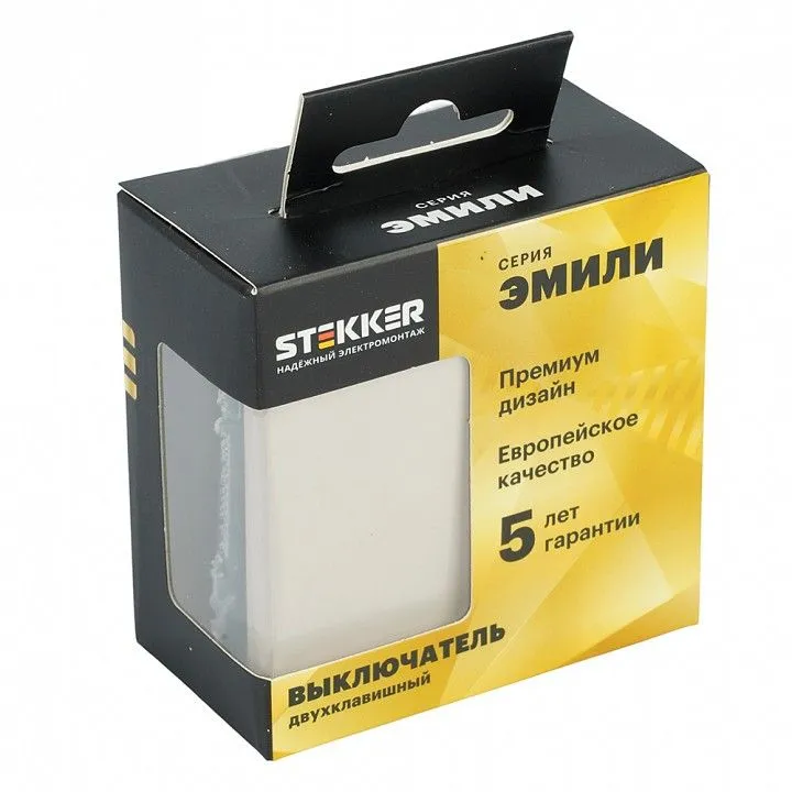 Выключатель двухклавишный без рамки Stekker Эмили 49892