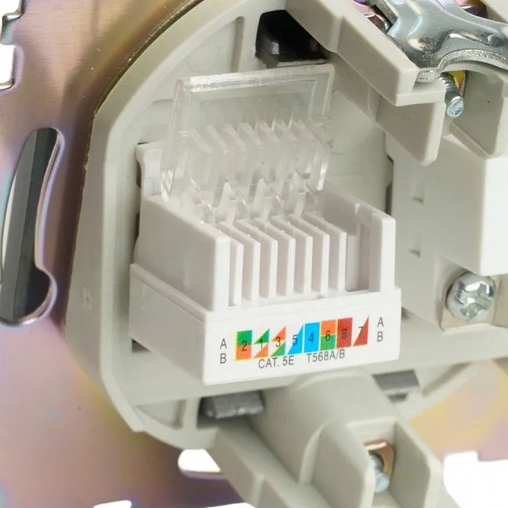 ТВ-розетка и розетка Ethernet RJ-45 без рамки Stekker Катрин 49417