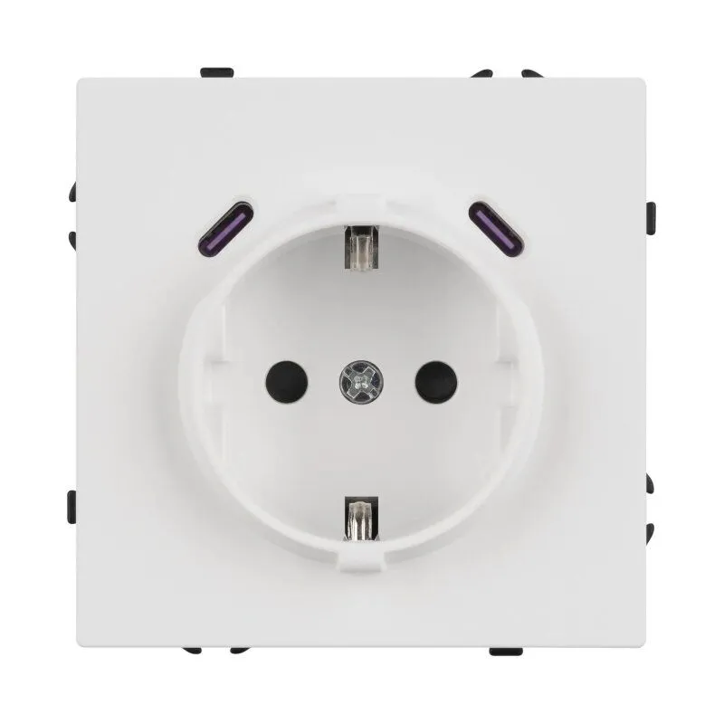 Розетка с заземлением и со шторкой и 2хUSB C, без рамки Arlight NOBE 061818(1)