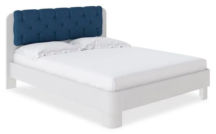 Кровать полутораспальная Орматек Wood Home 1 140-200 Кровать Wood Home 1 Белая эмаль (сосна) с брашированием/Diva Синий (323) Кровать полутораспальная Орматек Wood Home 1 140-200 Кровать Wood Home 1 Белая эмаль (сосна) с брашированием/Diva Синий (323)