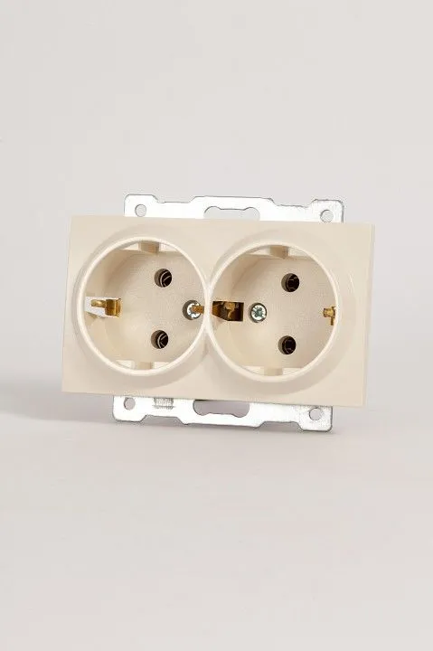 Розетка двойная с заземлением, без рамки Elbi Eleсtriс Zena Vega 609-010300-907
