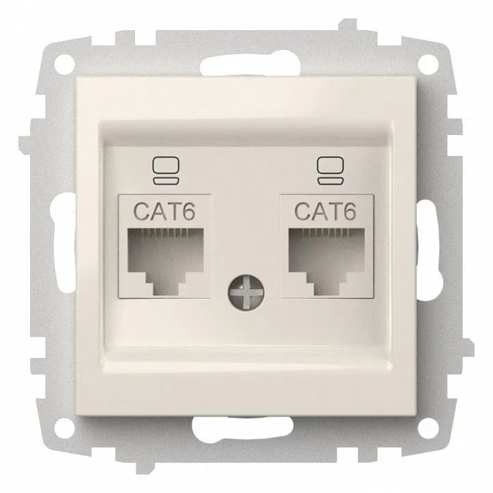 Розетка двойная Ethernet RJ-45 без рамки Elbi Eleсtriс Zena Vega 609-010200-248