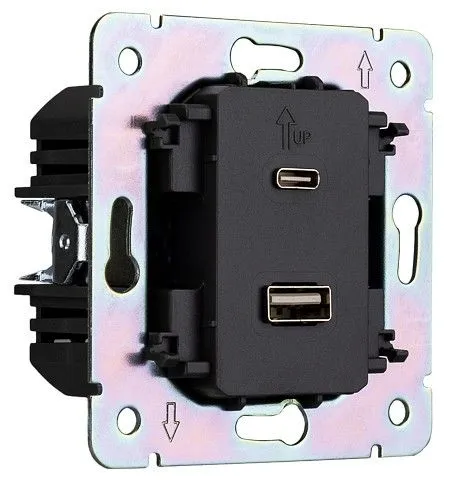 Розетка 2хUSB type A и C без рамки Kranz ROUND KR-78-0734-7