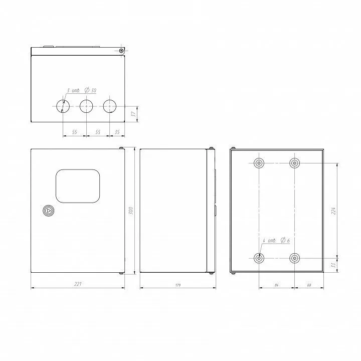 Электрический щиток накладной Эра  NO_SIMPLE_STM_SHMPg(okno)-00_IP54