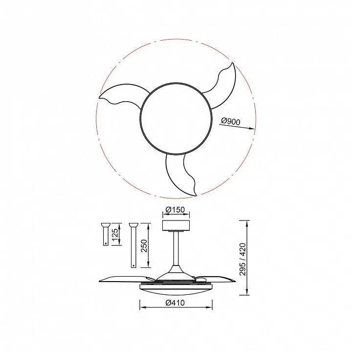 Светильник с вентилятором Mantra Slim Fan 9009