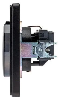 Розетка с заземлением и со шторкой, без рамки с крышкой Kranz ROUND KR-78-0702-3