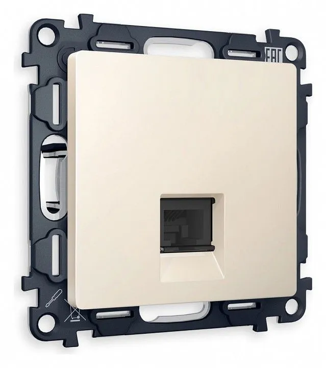 Розетка Ethernet RJ-45 и со шторками, без рамки Ambrella Volt ALFA MA332010