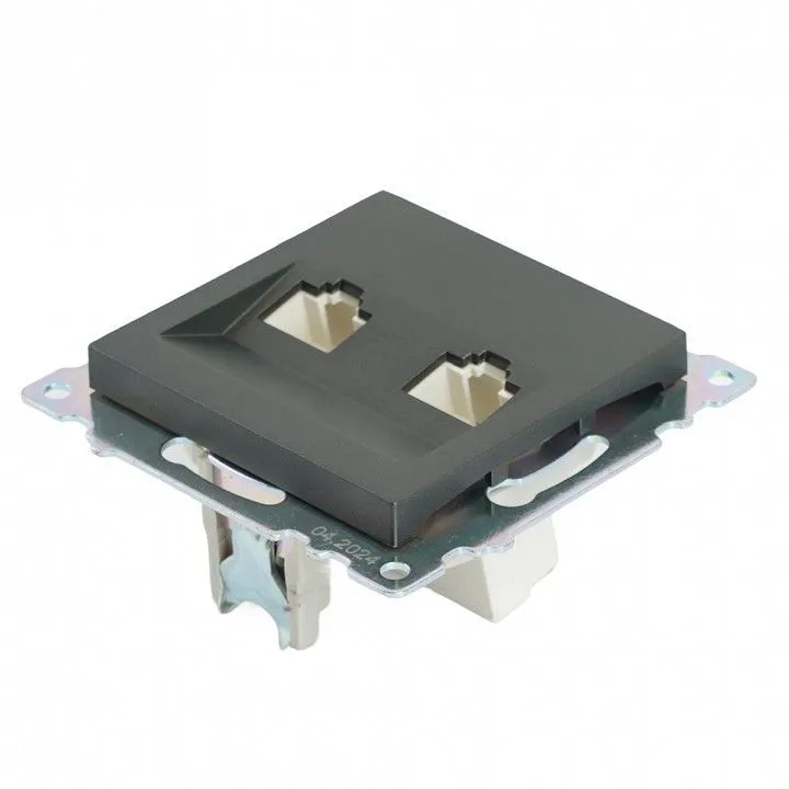 Розетка двойная Ethernet RJ-45 без рамки Stekker Катрин 50008