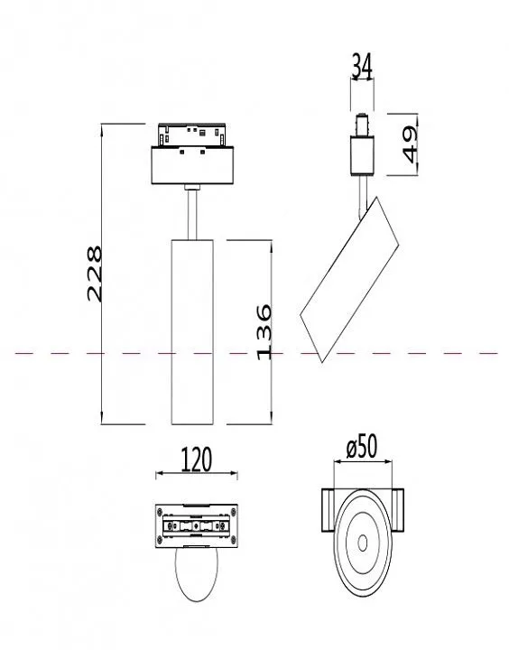 Светильник на штанге Maytoni Technical Фокус TR019-2-10W4K-B