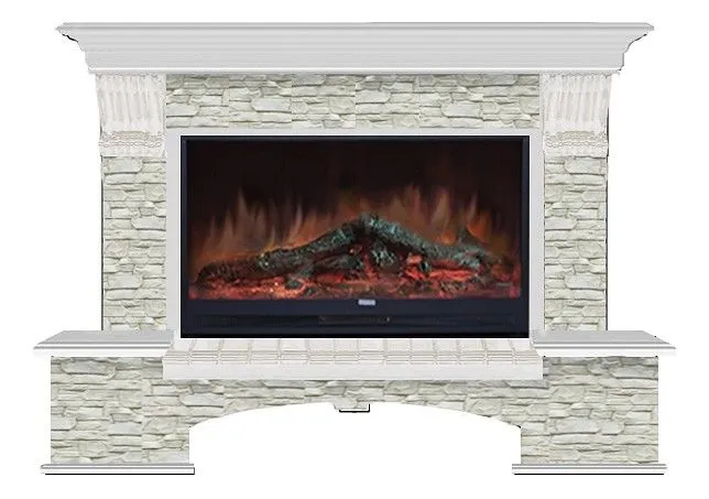 Комплект из электрокамина напольного и портала (149x42x108.5 см) Бостон К ГО Premier S86 БК860014
