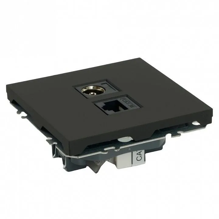 ТВ-розетка и розетка Ethernet RJ-45 без рамки Stekker Эмили 49846