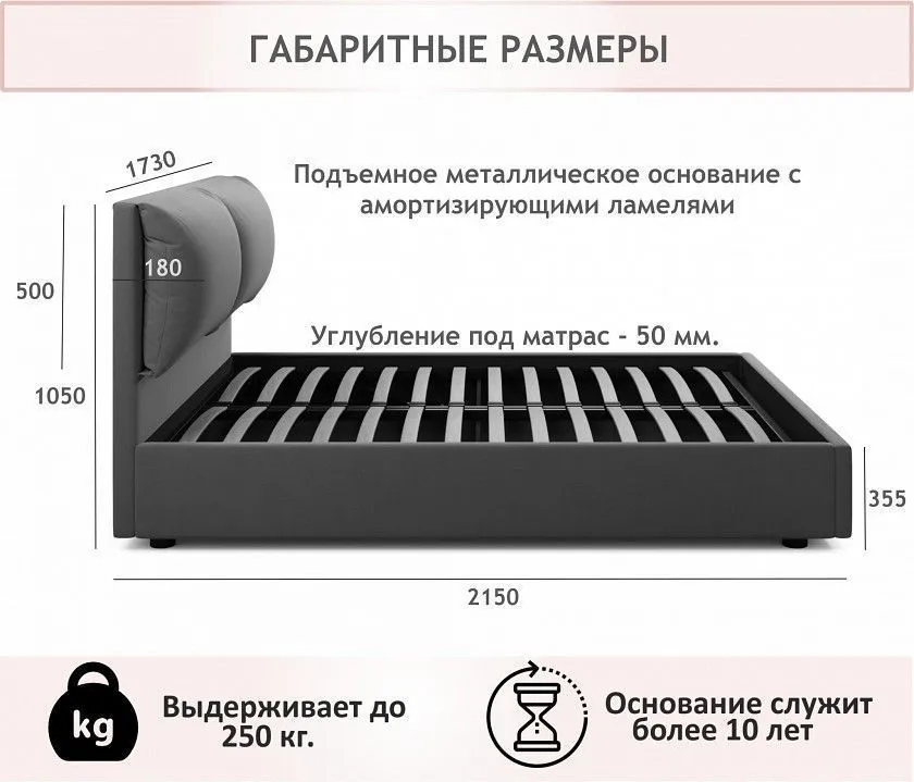 Кровать двуспальная Vita 1600