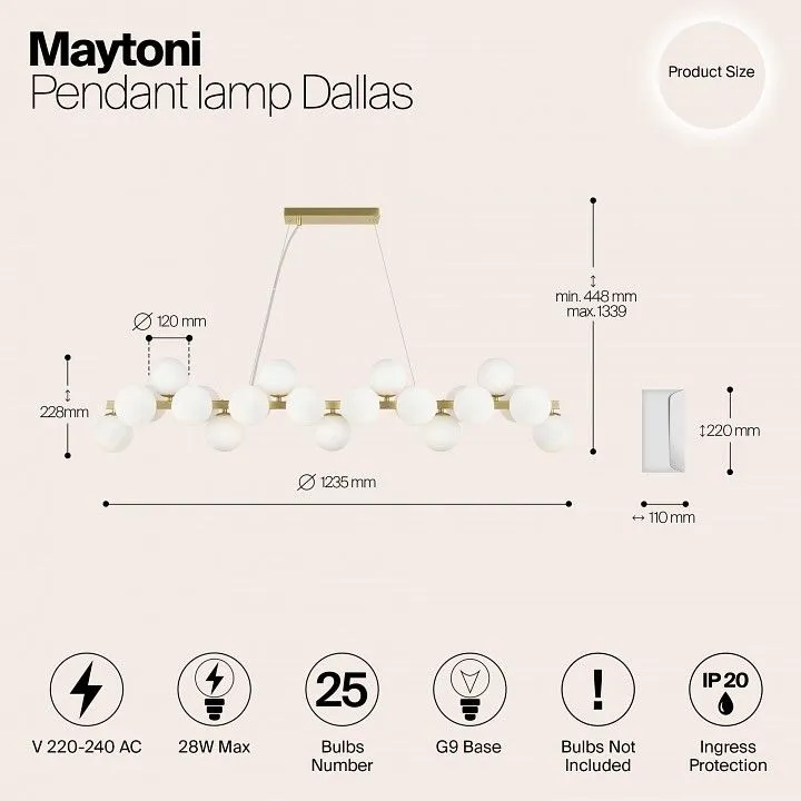 Подвесная люстра Maytoni Даллас MOD547PL-25BS