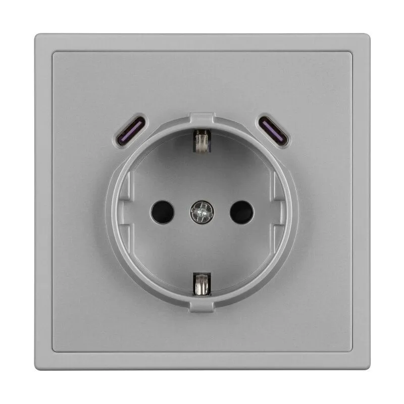 Розетка с заземлением и со шторкой и 2хUSB C, без рамки Arlight NOBE 061817(1)