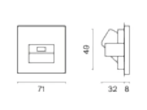 Розетка Ethernet RJ-45 без рамки Voltum S70 VLS060105
