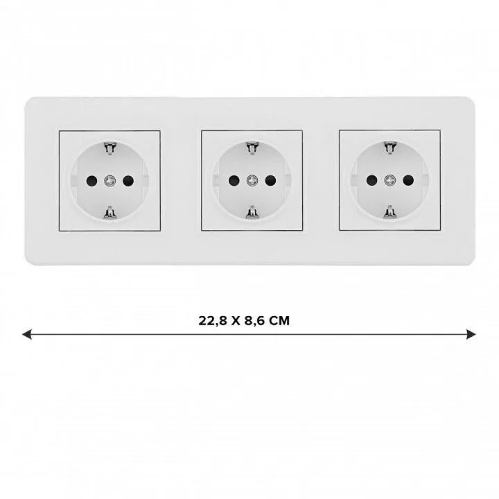 Розетка с заземлением и со шторкой Arte Milano SET16-3 SET16-3-40-1x3 white