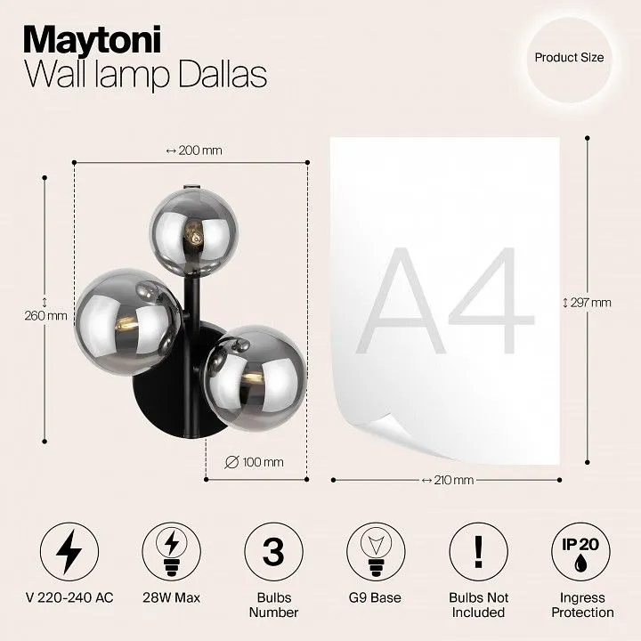 Бра Maytoni Даллас MOD545WL-03B
